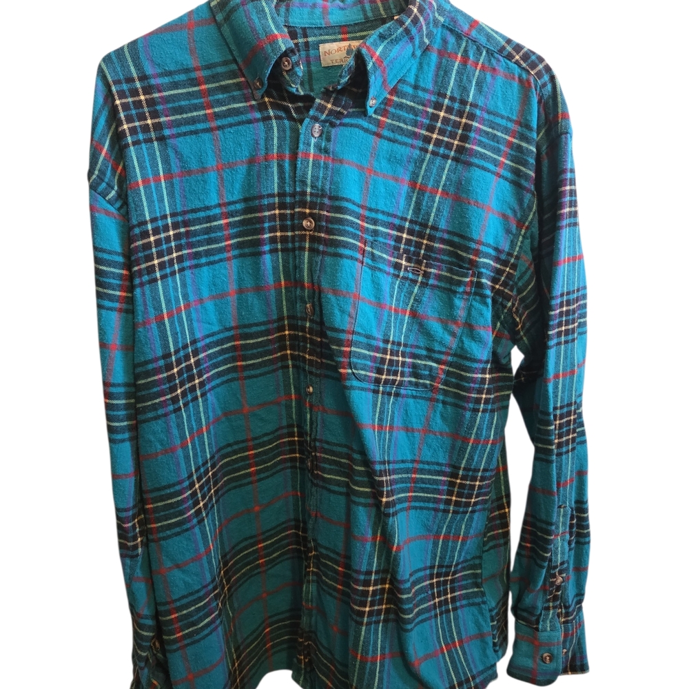 Northwest Territory Teal and Red Plaid Men's Shirt